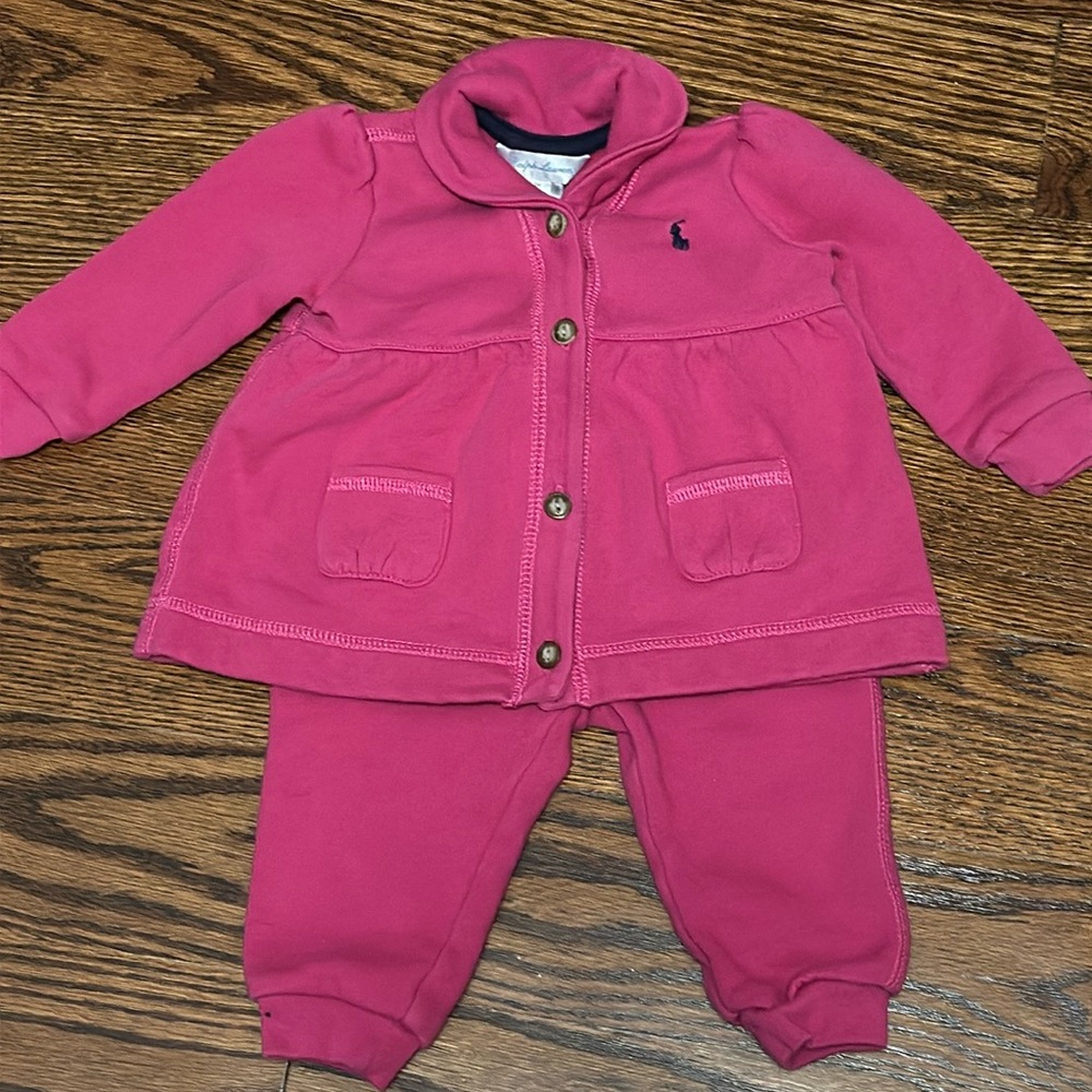 Ralph Lauren Pink Sweatshirt & Pant Set
